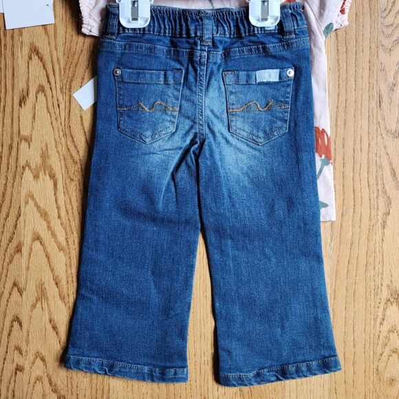 Girl's 24M Blouse & Jeans | Peter Pan Collar | 7 For All Mankind | Ruffles - Picture 6 of 7